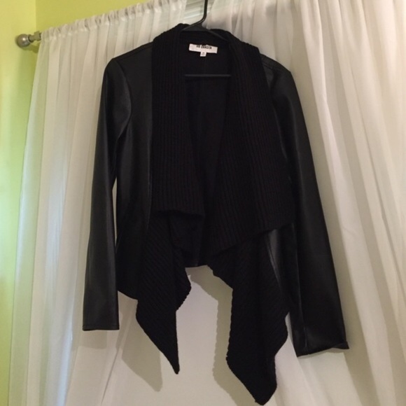 BB Dakota Leather Jacket with cloth accents - Picture 4 of 4