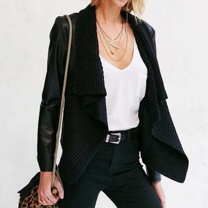 BB Dakota Leather Jacket with cloth accents