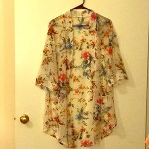 3/4 length sleeve Floral kimono