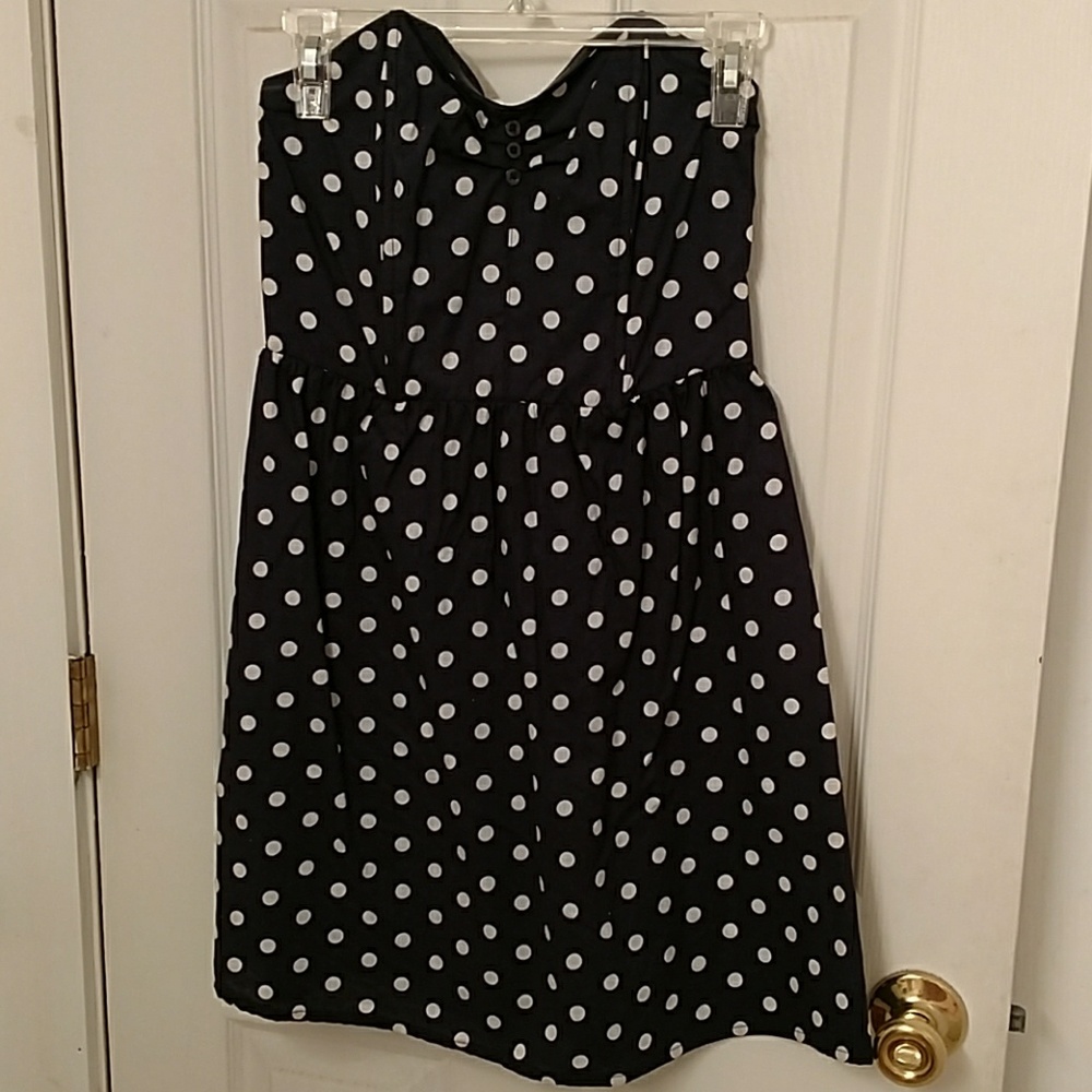**3/$15** polka dot strapless dress size S