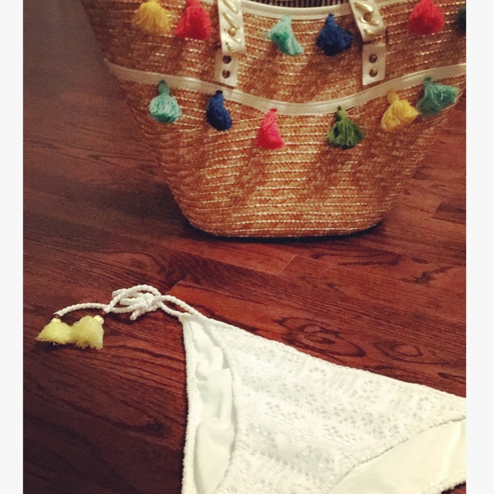 Victoria's Secret White Crochet Bikini Bottom