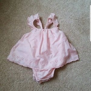 Baby Gap pink butterfly sleeve dress/ body suit