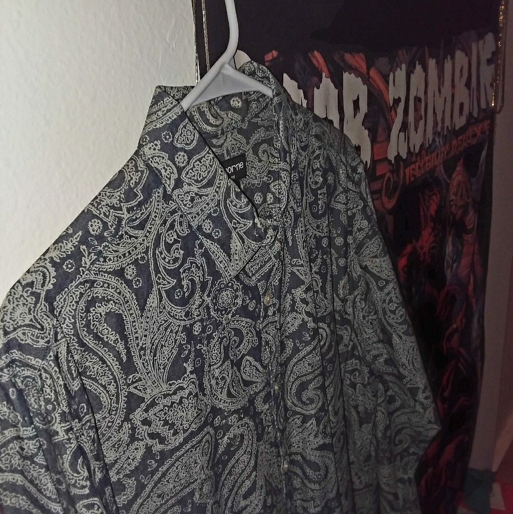 Claiborne Long Sleeve Bandana print button up
