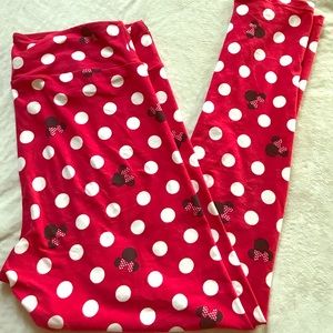 Red LuLaRoe Disney Minnie Mouse TC Leggings