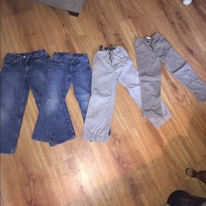 Boys jeans and khaki pants.