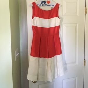 Orange and cream dress