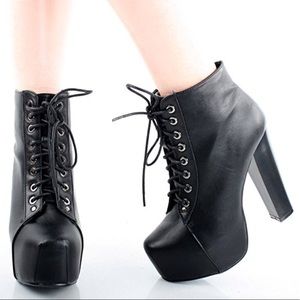 Delicacy Lace Up High Heel Ankle Booties Boots