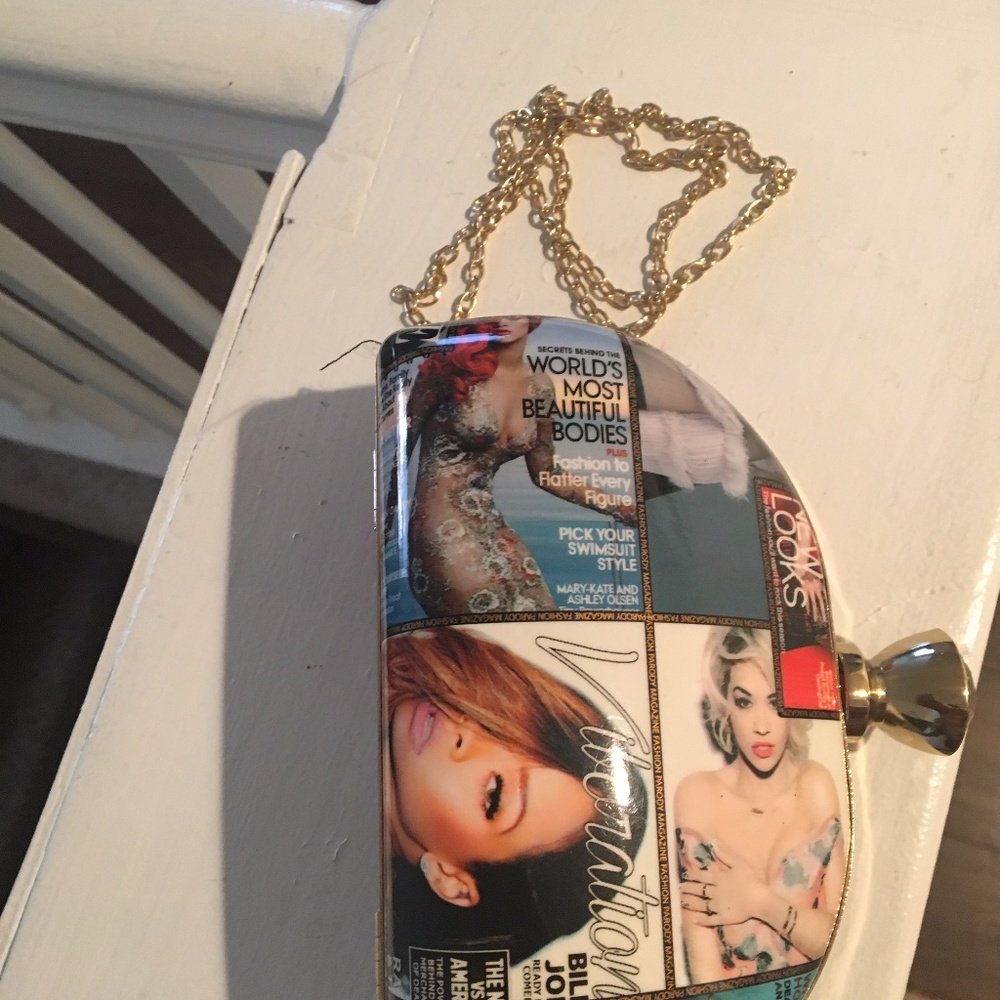 Clutch Magazine Cover Collage Style Chain Shoulder