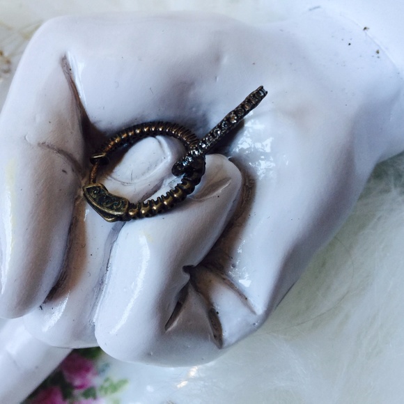 . {2X PAVE CRYSTAL} 2-sided steampunk hoops - Picture 2 of 5