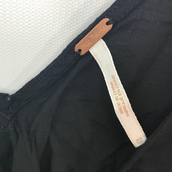 Free People Open Shoulder Black Blouse - Picture 3 of 4