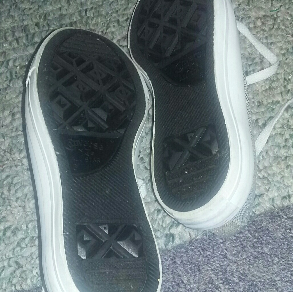 DONATING TOMORROW Worn once converse!!  Sparkly