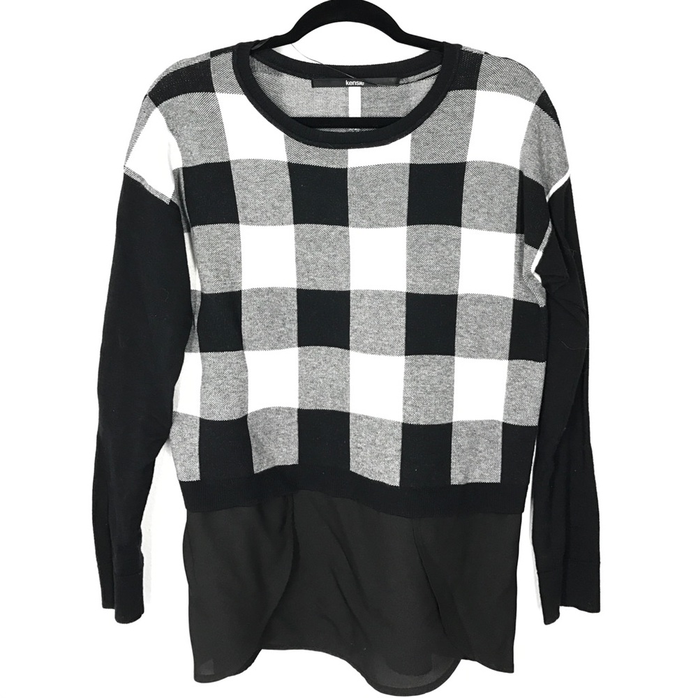 Kensie black white sweater size Medium
