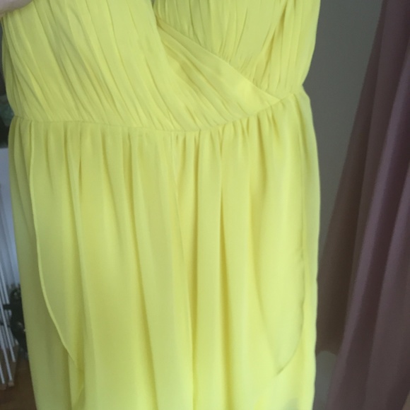Donna Morgan Size 12 Yellow Bridesmaid Dress - Picture 2 of 4