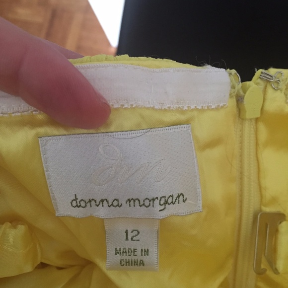 Donna Morgan Size 12 Yellow Bridesmaid Dress - Picture 4 of 4