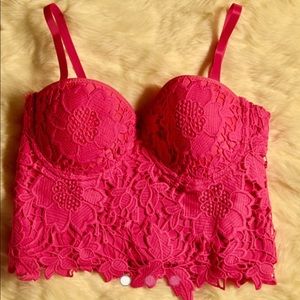 Flamingo pink Corset