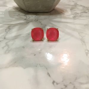 Kate Spade hot pink square stud earrings