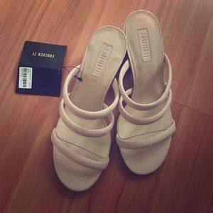 Nude strappy mules