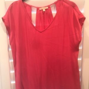 Skies are blue pink cut out blouse