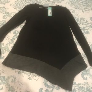 Loveappella black rainie long sleeve asymmetrical