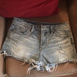Silver Jean Shorts