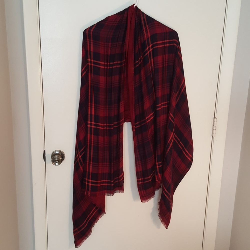 Banana Republic Red Plaid Scarf