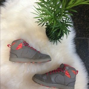 Nike gray high tops.