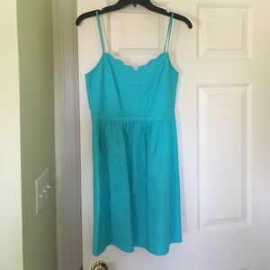 Turquoise spaghetti strap dress