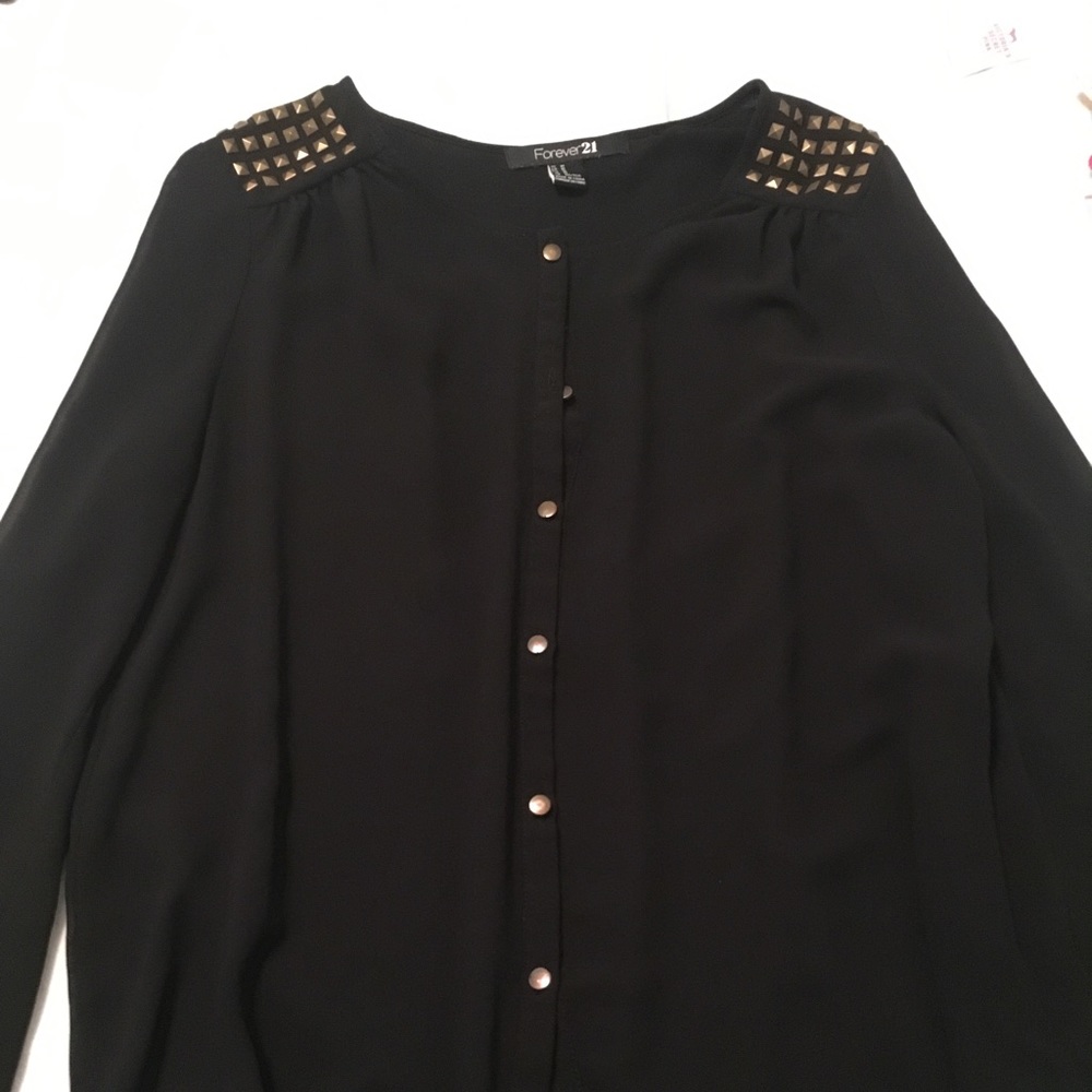Studded black and gold top