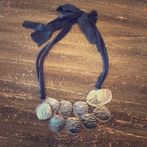 Anthropologie silver medallion necklace