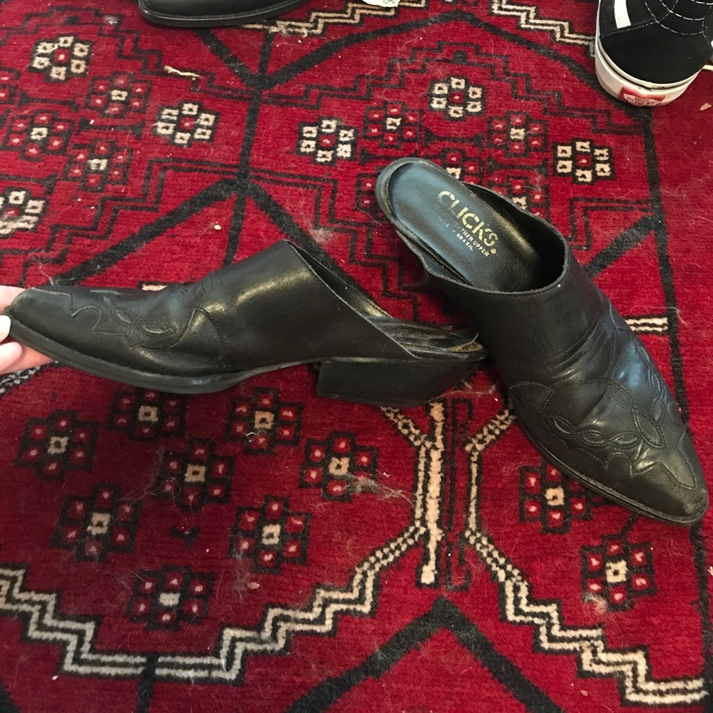 Vintage western style leather mules size 6.5/7