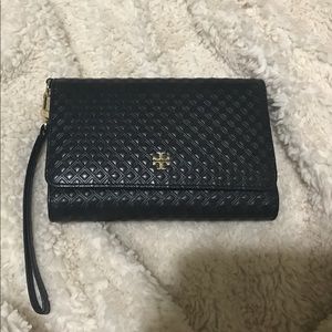 Tory Burch Marion Embossed Tri Fold Wristlet