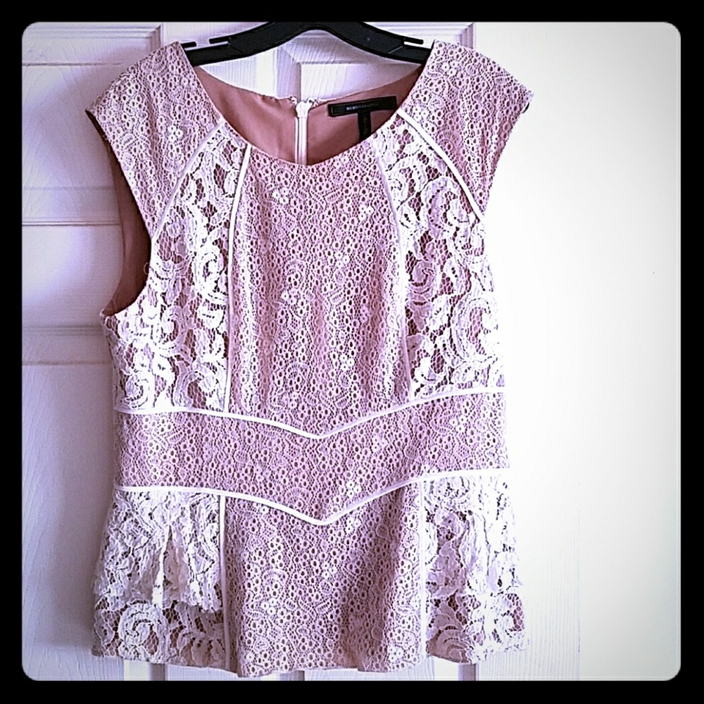 Lace peplum top BCBG MAXAZRIA