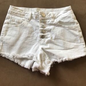 White high waisted shorts