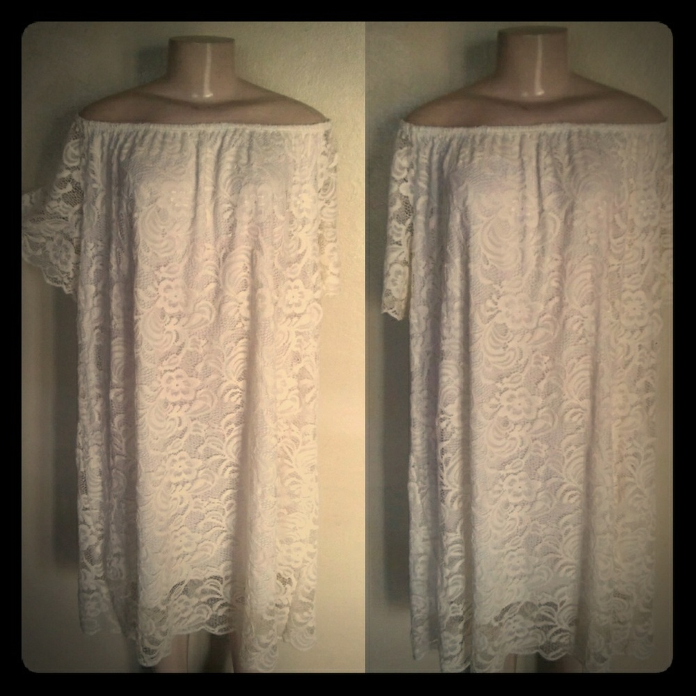 🎉Price Drop! Plus Size Beautiful Ivory Lace Dress