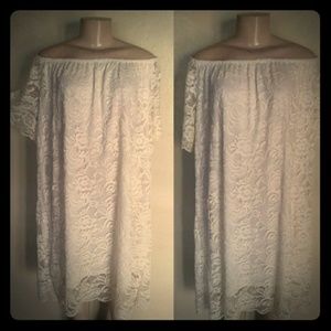 🎉Price Drop! Plus Size Beautiful Ivory Lace Dress