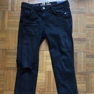 Frayed black Zara jeans
