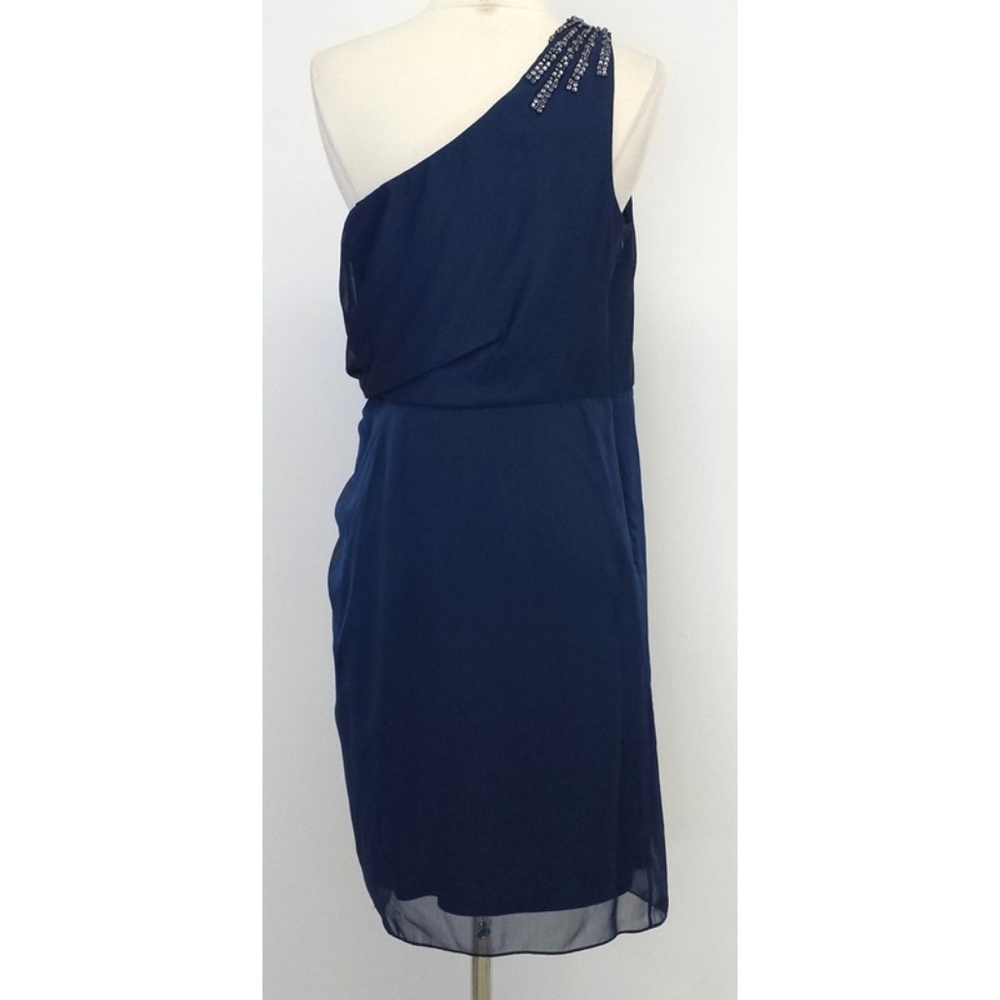 One Shoulder Dress w/ Rhinestone - Adrianna Papell - Picture 3 of 5