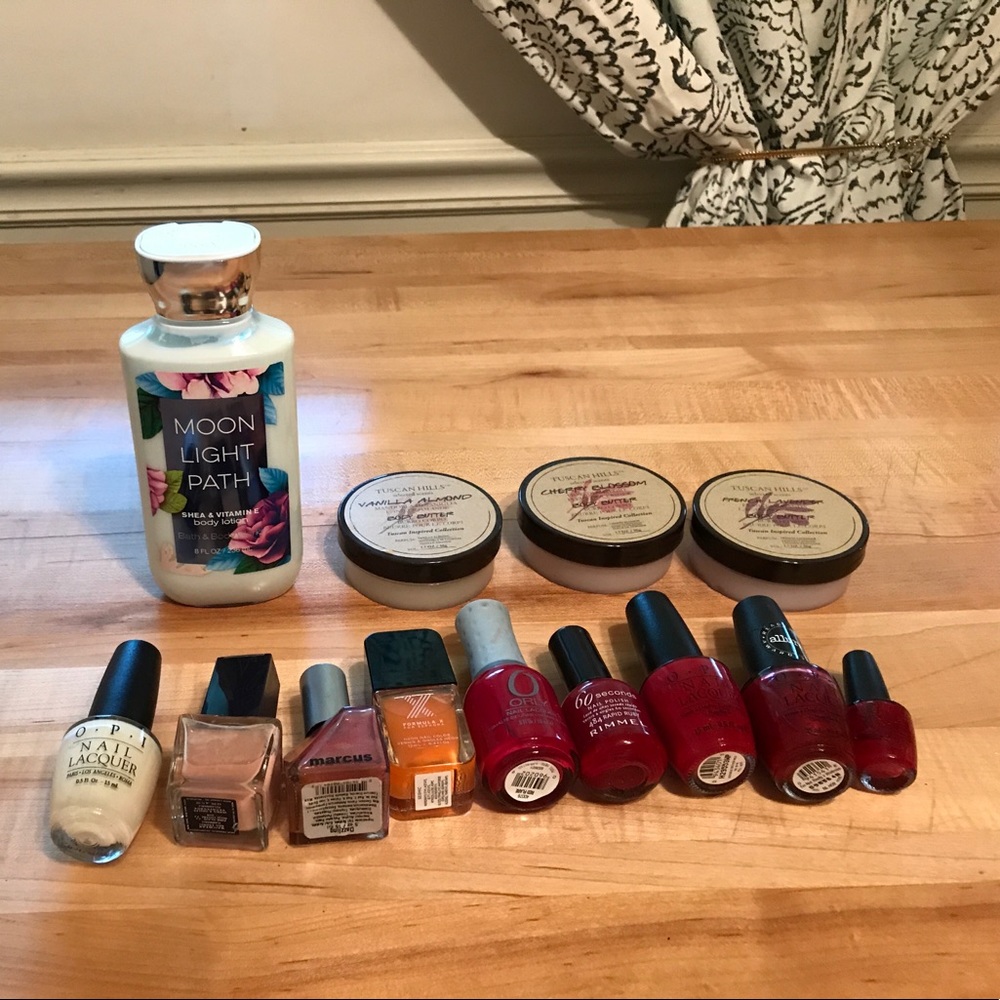 Bath & Body Works lotion and OPI nail polish