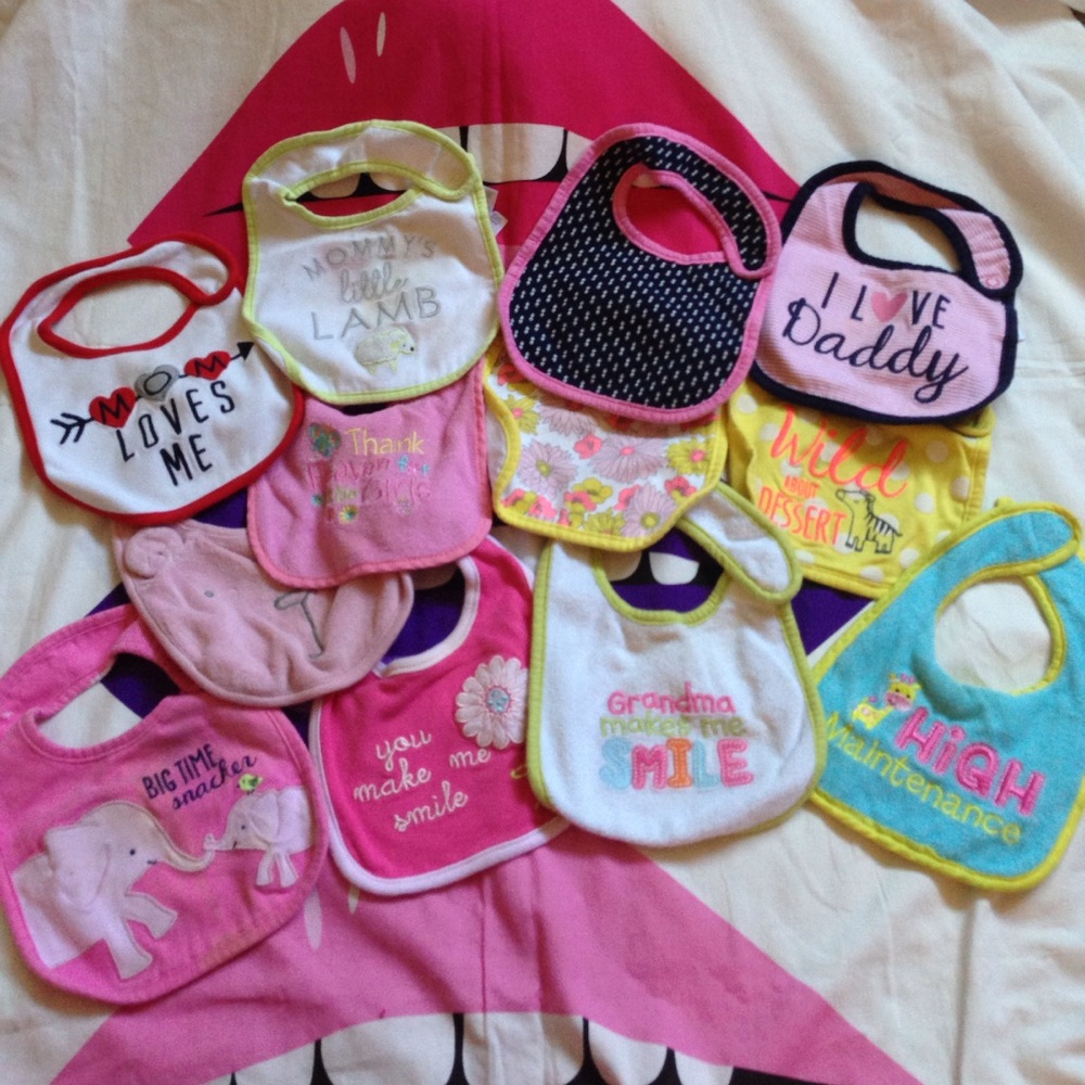 12 girls gently used bibs