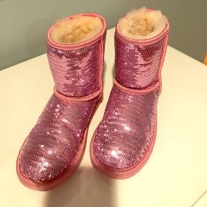 Pink Sequin Uggs (Kids)