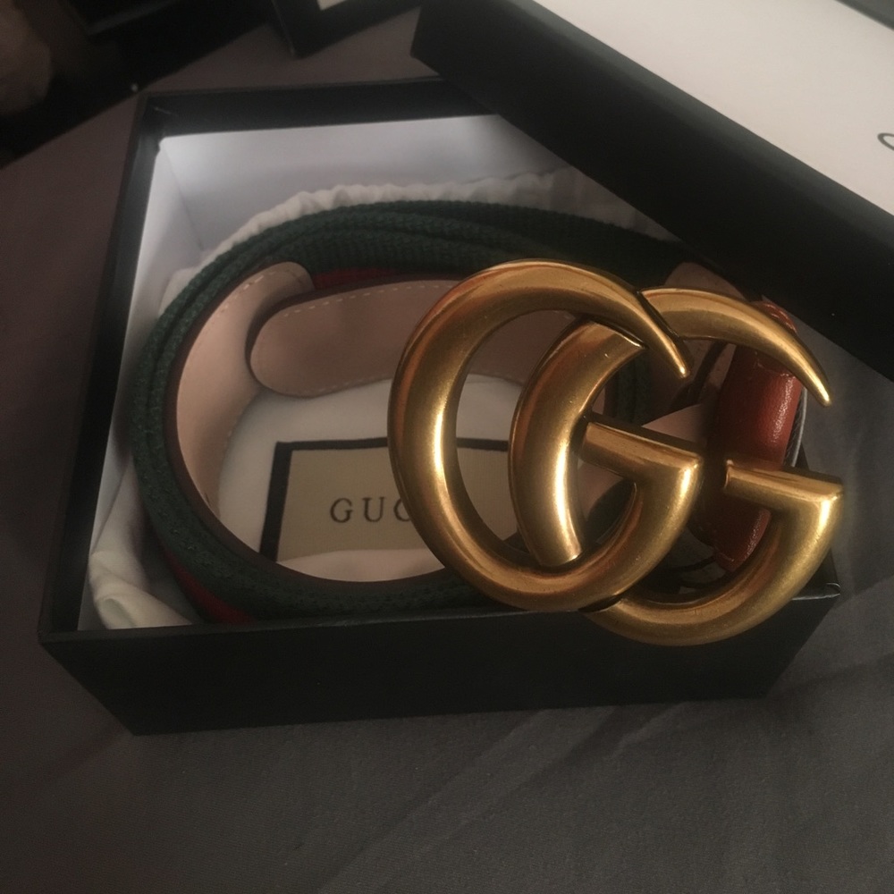 NEW** WEB BELT WITH DOUBLE G BRASS BUCKLE