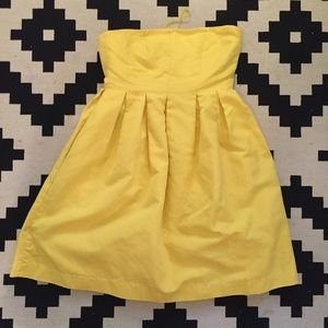 J. Crew yellow strapless dress, size 6