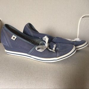 Converse One Star Blue Wedge Sneakers