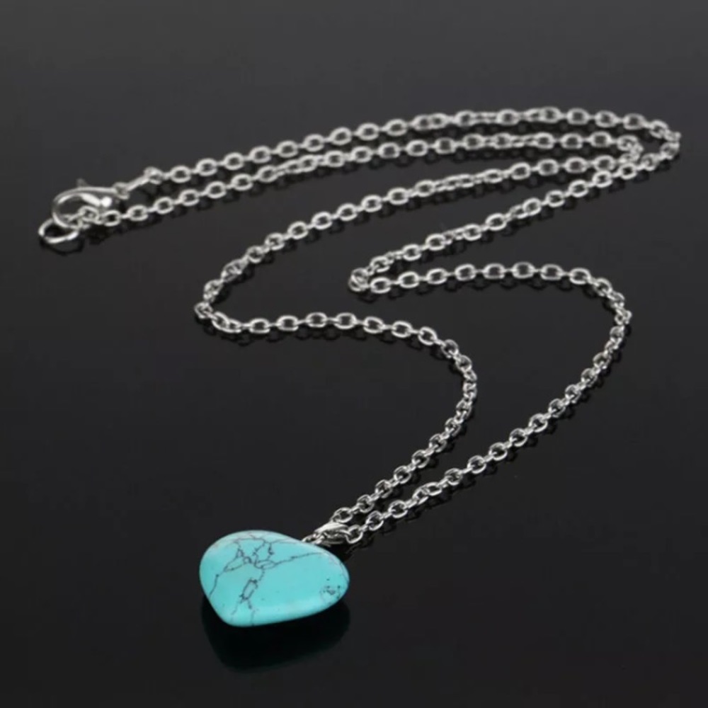 Turquoise Heart Necklace - Picture 1 of 3