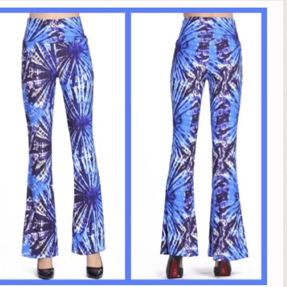 Bold Tie Dye Bell bottom high waisted pants