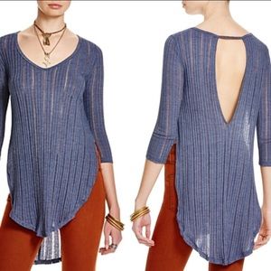 NWOT We the Free "Astoria" Blue Side Slit Tunic