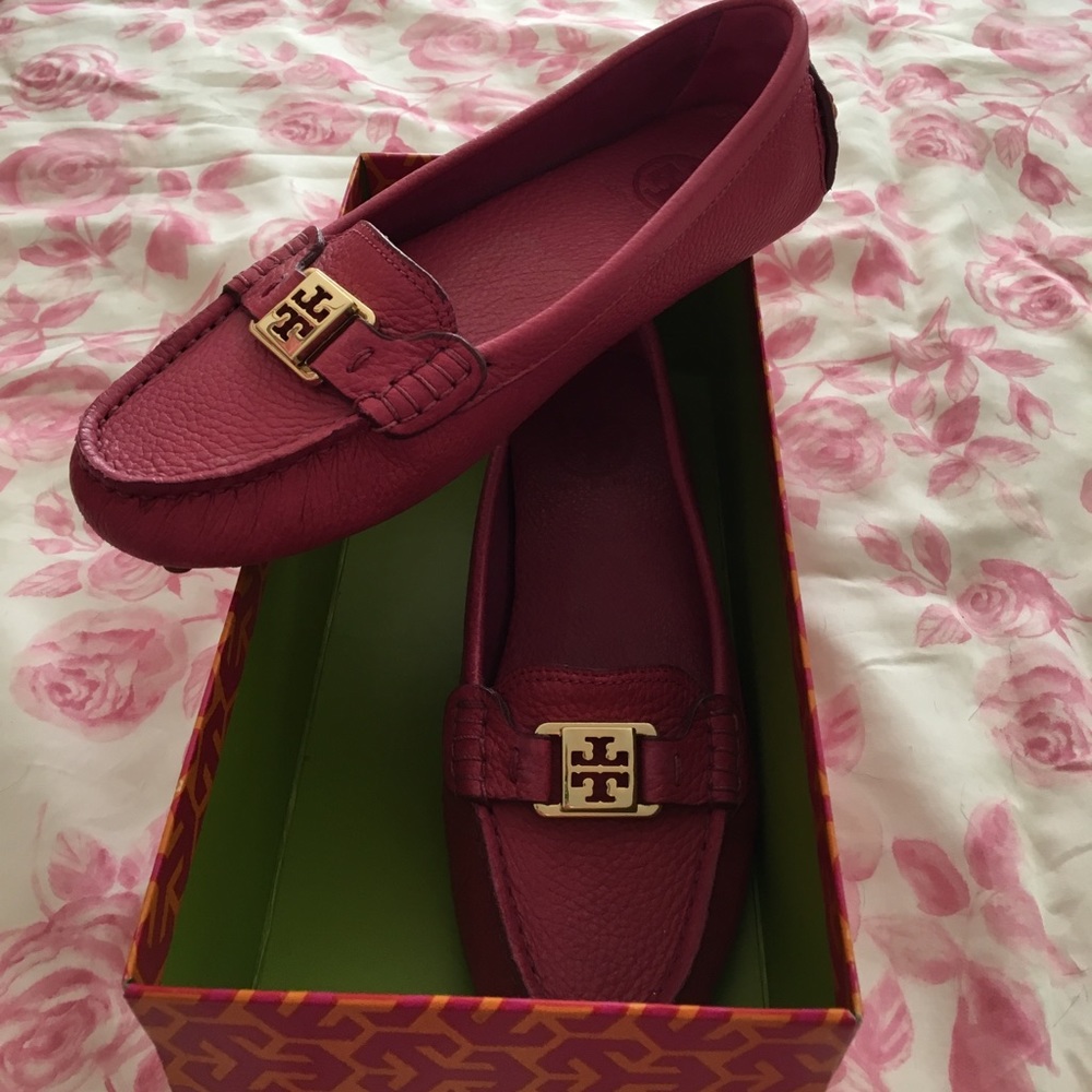 Tory Burch pink loafers