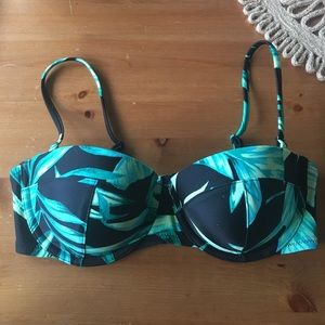 Floral palm leaf bikini top
