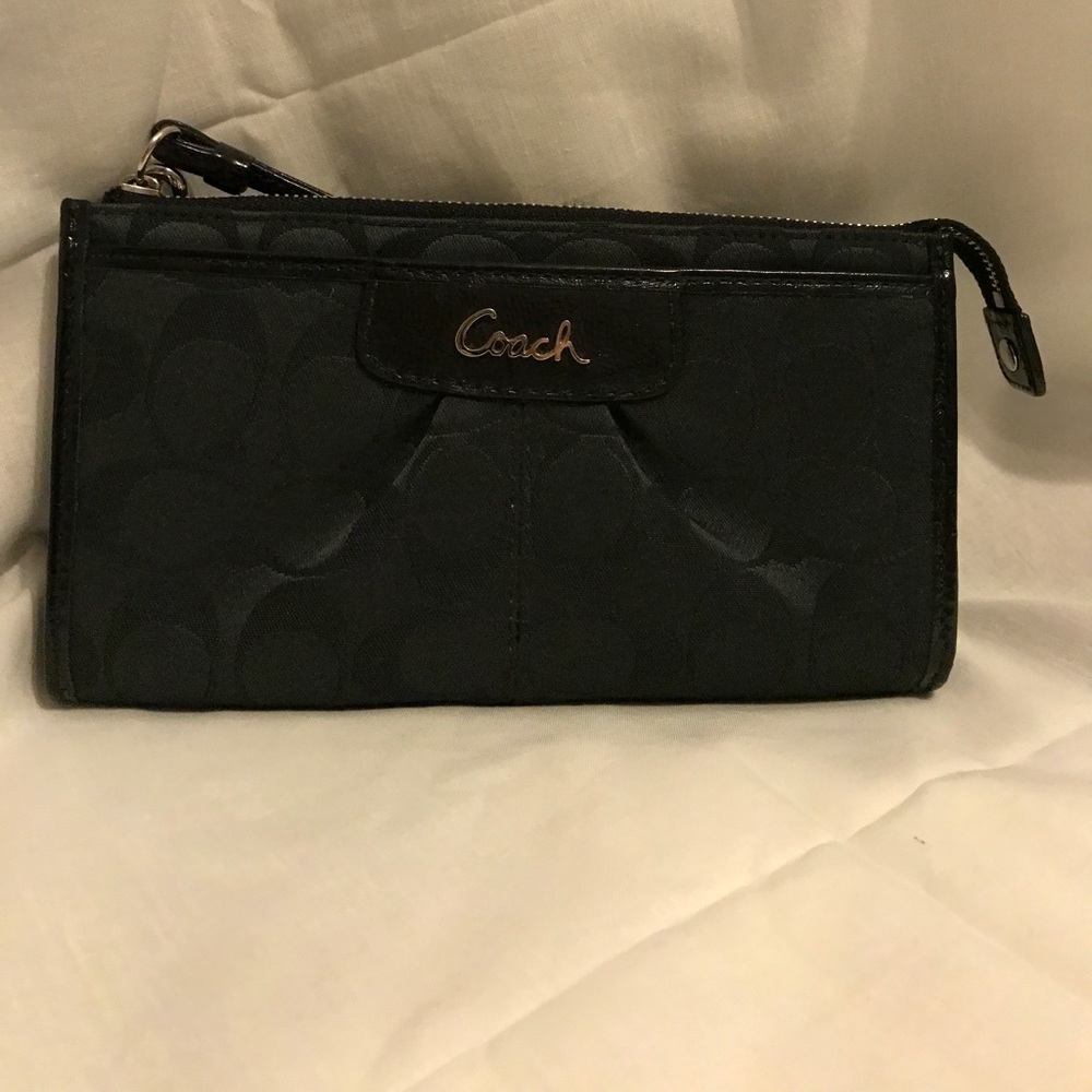 Coach black wristlet