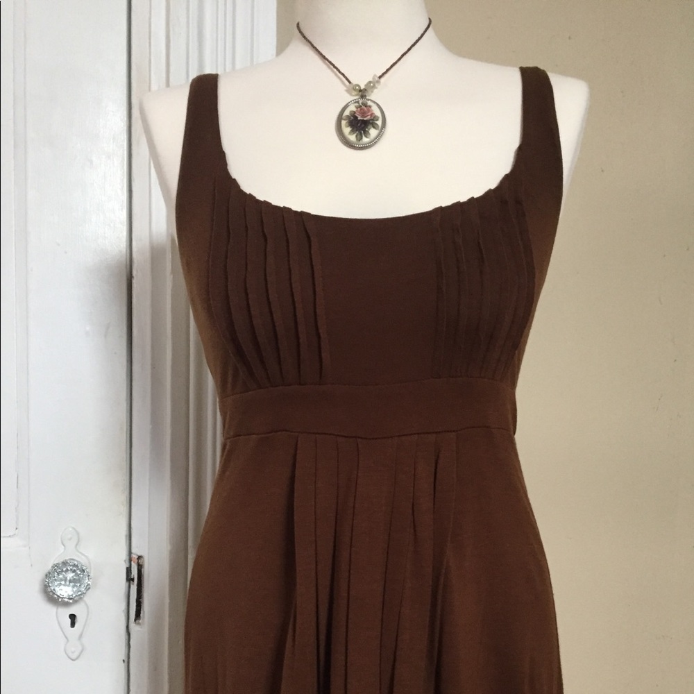 🍁Adorable brown pleated dress S